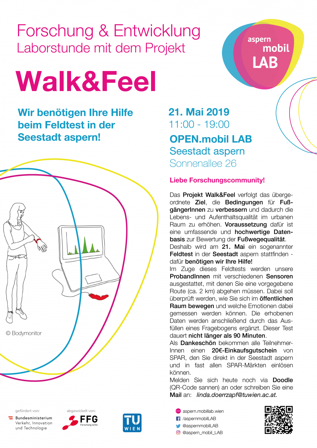 Plakat: Einladung zum Feldtest Walk&Feel